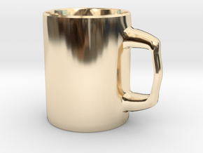 Designers Mug for Coffee or else in 14K Yellow Gold