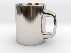 Designers Mug for Coffee or else in Rhodium Plated Brass