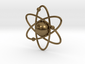 Atom Necklace Charm in Natural Bronze