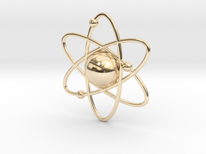 Atom Necklace Charm in 14k Gold Plated Brass