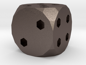Classic Die 6 in Polished Bronzed Silver Steel