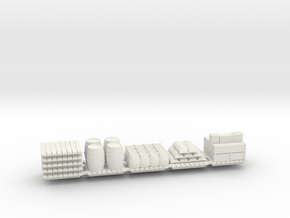 Cargo On Skids (Qty 5) - HO 87:1 Scale in White Natural Versatile Plastic