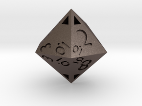 Sphericon-based d12: hollow in Polished Bronzed Silver Steel