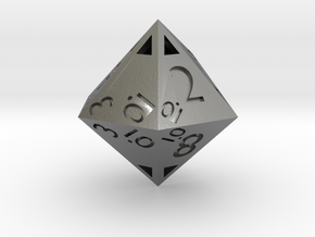 Sphericon-based d12: hollow in Natural Silver