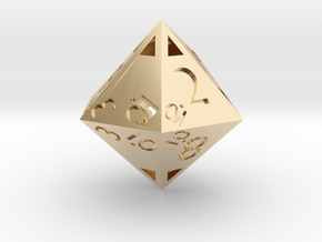 Sphericon-based d12: hollow in 14k Gold Plated Brass