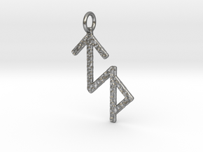Success Bind Rune Pendant in Natural Silver