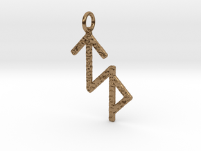 Success Bind Rune Pendant in Natural Brass