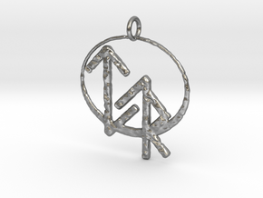 Justice Bind Rune Pendant in Natural Silver