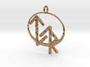 Justice Bind Rune Pendant in Polished Brass