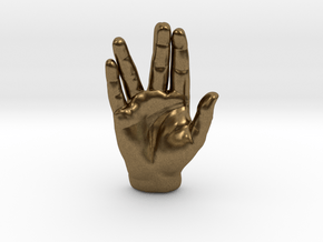Spock Vulcan Hand Pendant in Natural Bronze