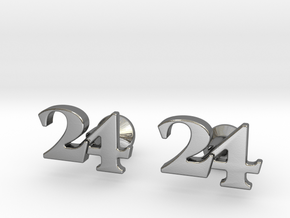 Monogram Cufflinks 24 in Polished Silver