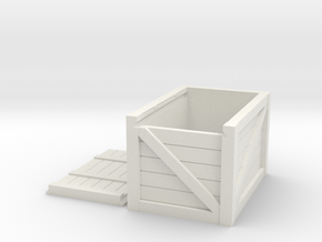1/10 Scale Wooden box in White Natural Versatile Plastic