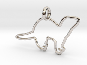 Standing ferret necklace in Platinum
