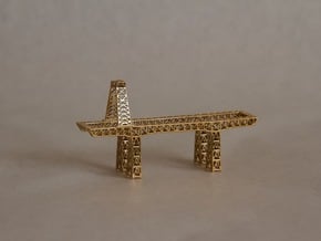 3.5" micro Hunters Point Gantry Crane in Polished Brass
