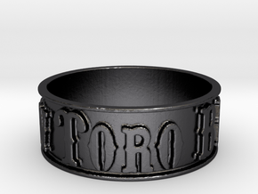 Mt. View Toro Band Ring (size 6) in Polished and Bronzed Black Steel