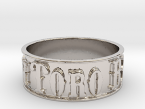 Mt. View Toro Band Ring (size 6) in Rhodium Plated Brass