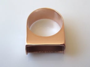 Box for Compact Pillbox Ring - size 10 in 14k Rose Gold Plated Brass