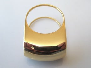 Lid for Compact Pillbox Ring - size 10 in 18k Gold Plated Brass