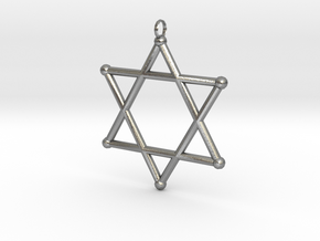 Star Of David 2 in Natural Silver