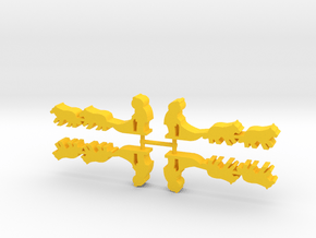 Game Piece, Dog Sled, 4-set in Yellow Processed Versatile Plastic