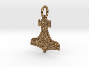Thor's Hammer Pendant (precious and semi-precious  in Natural Brass