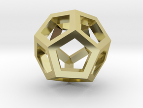 Dodecahedron Pendant in 18k Gold Plated Brass