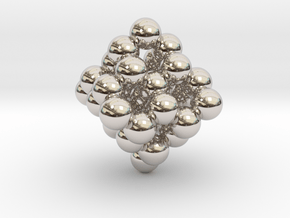 Nanodiamond Pendant C35 in Rhodium Plated Brass