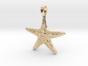 Starfish Symbol 3D Sculpted Jewelry Pendant in 14K Yellow Gold