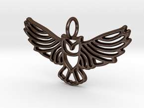 Owl Pendant in Polished Bronze Steel