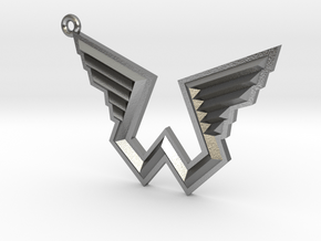 Wings Logo Keychain in Natural Silver
