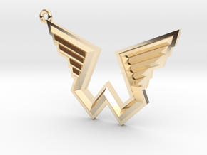Wings Logo Keychain in 14k Gold Plated Brass