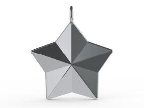 Geometric Star Pendant in Polished Silver