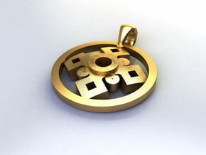 Pendant, Forces of Nature  in Polished Brass