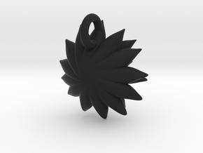 Spikey Succulent Pendant in Black Natural Versatile Plastic