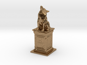 Wolf Statue in Natural Brass