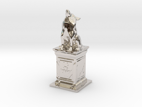 Wolf Statue in Rhodium Plated Brass