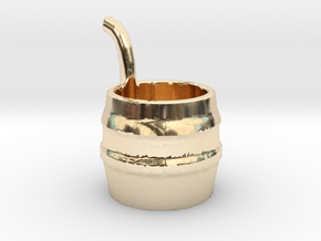 Barrel with Pipe in 14k Gold Plated Brass