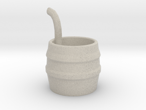 Barrel with Pipe in Natural Sandstone