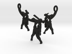 Zombie Trio Pendant in Black Natural Versatile Plastic