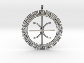  Delphic Apollo E Ancient Greek Jewelry Symbol 3D  in Fine Detail Polished Silver