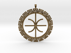  Delphic Apollo E Ancient Greek Jewelry Symbol 3D  in Polished Bronze