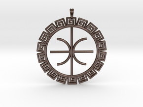 Delphic Apollo E Ancient Greek Jewelry Symbol 3D  in Polished Bronze Steel