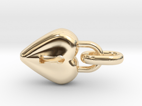 Hollow Heart with Keyhole Pendant in 14k Gold Plated Brass