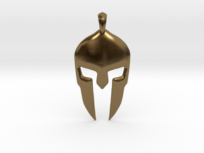 Spartan Helmet Jewelry Pendant in Polished Bronze