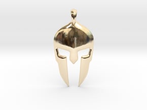 Spartan Helmet Jewelry Pendant in 14K Yellow Gold