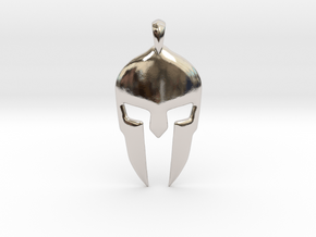 Spartan Helmet Jewelry Pendant in Platinum