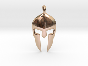 Spartan Helmet Jewelry Pendant in 14k Rose Gold Plated Brass