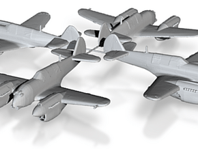 Curtiss P-40 Twin (Proposed) 1:200 x4 HDA in Tan Fine Detail Plastic