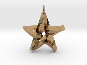 Impossible Star Pendant in Polished Brass