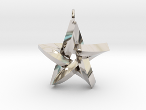 Impossible Star Pendant in Rhodium Plated Brass
